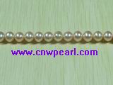 natured pink round shape freshwater pearl strands